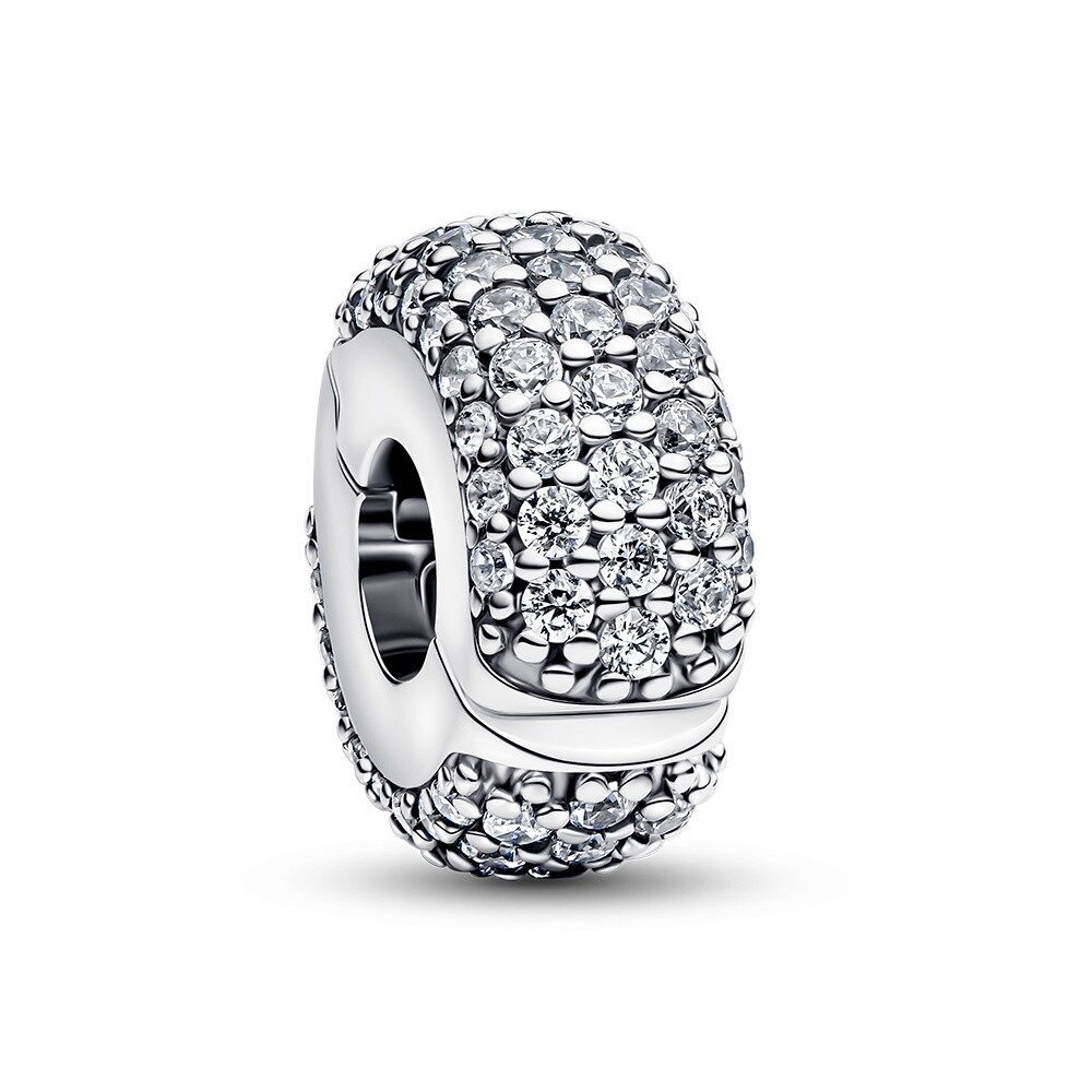 Pandora Strieborná klipová korálka s čírymi zirkónmi Moments 794032C01