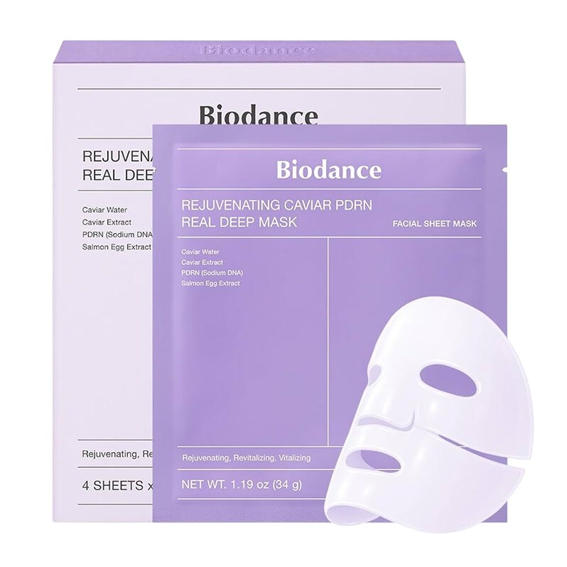 Biodance Súprava pleťových masiek Rejuvenating Caviar PDRN Real Deep Mask 4 x 34 g