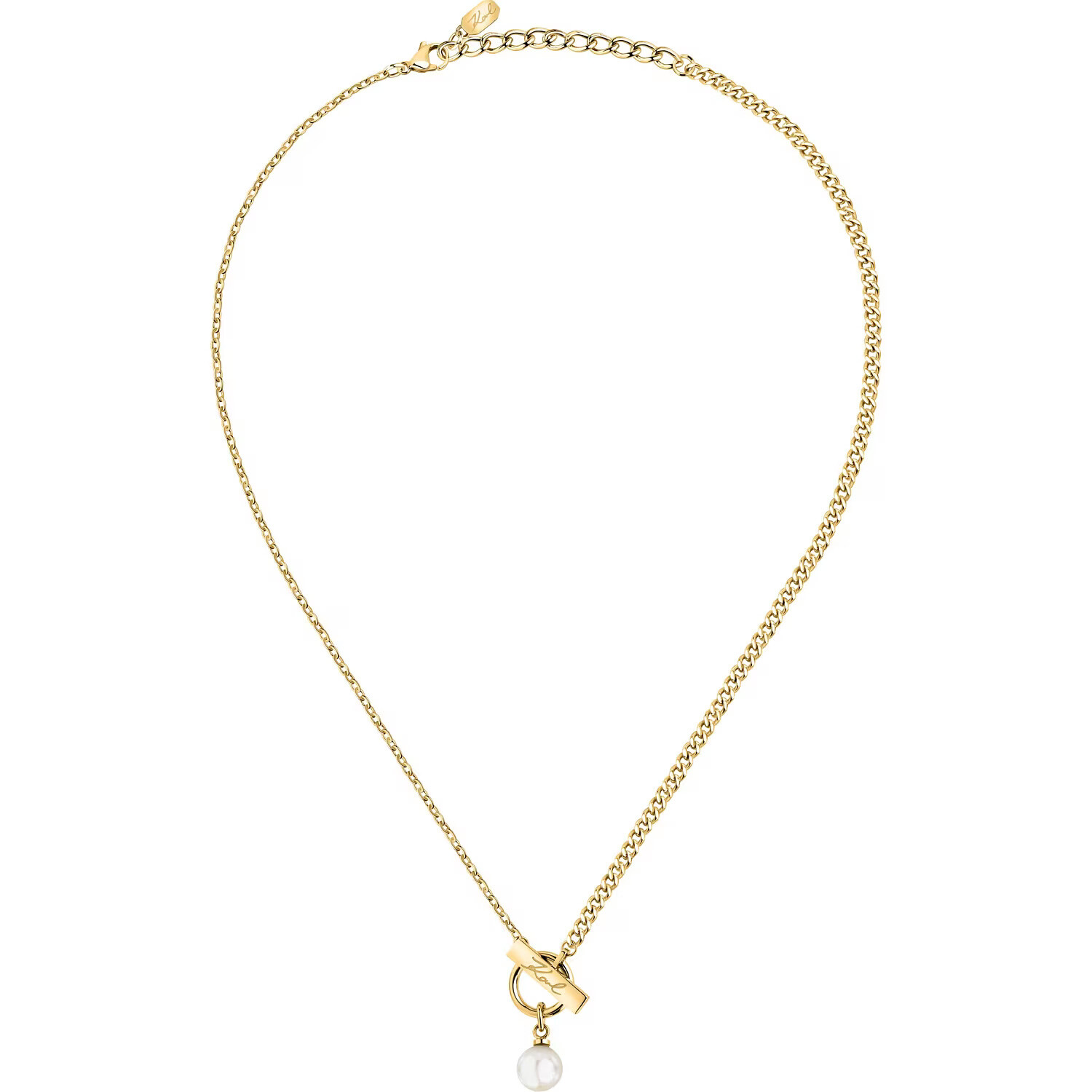 Karl Lagerfeld Pozlátený dámsky náhrdelník Pearl KLAYR12
