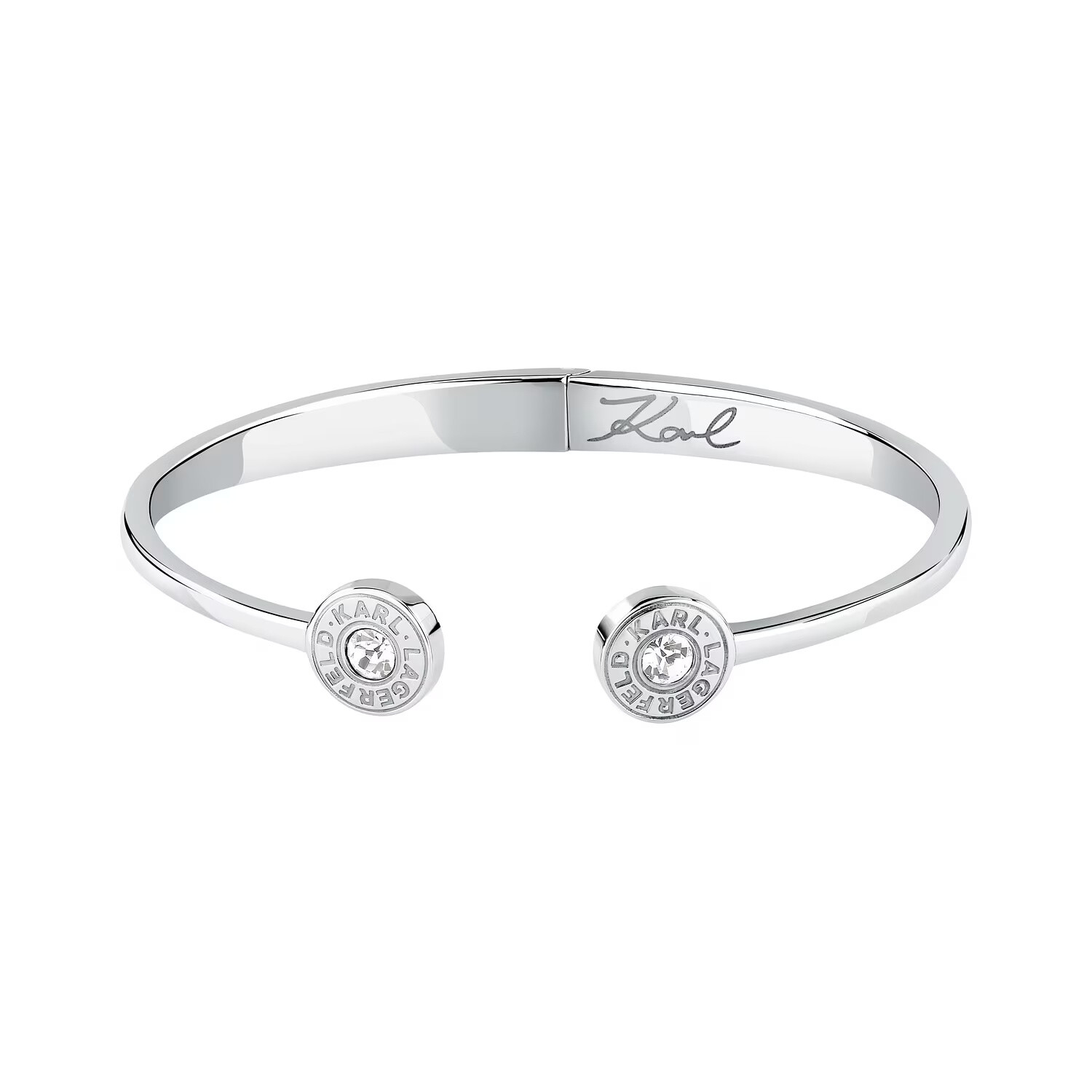 Karl Lagerfeld Pevný otvorený náramok z ocele Illume KLBJX09