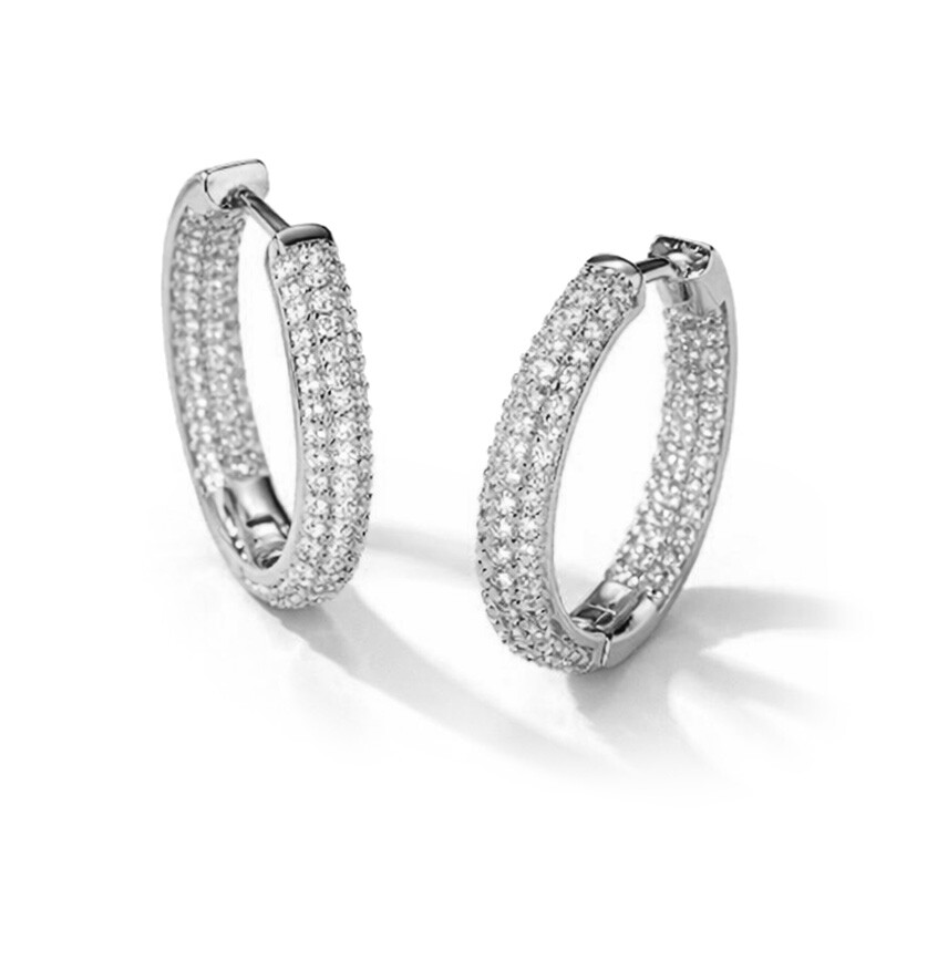 Troli Trblietavé oceľové kruhy s čírymi zirkónmi