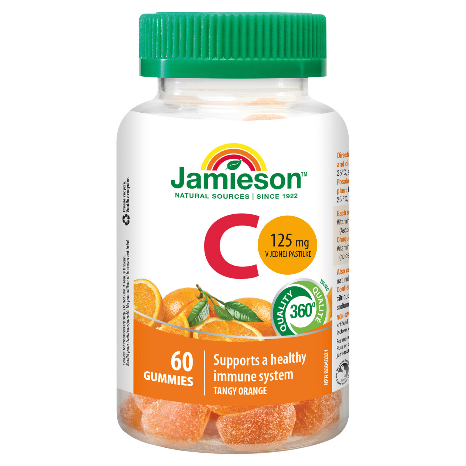 Jamieson Vitamín C Gummies s príchuťou pomaranča 60 želé pastiliek