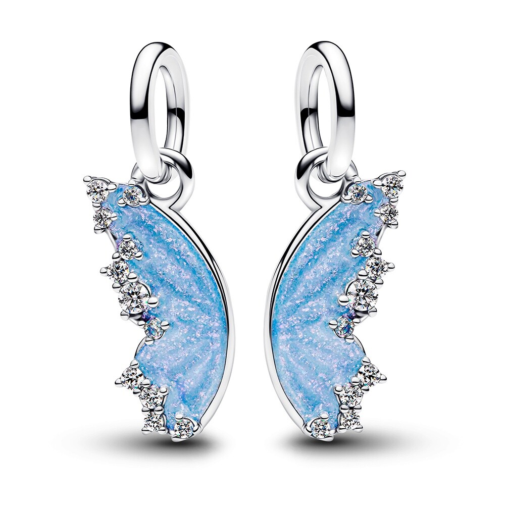 Pandora Rozdeliteľný strieborný prívesok Trblietavý motýľ ME 794244C01