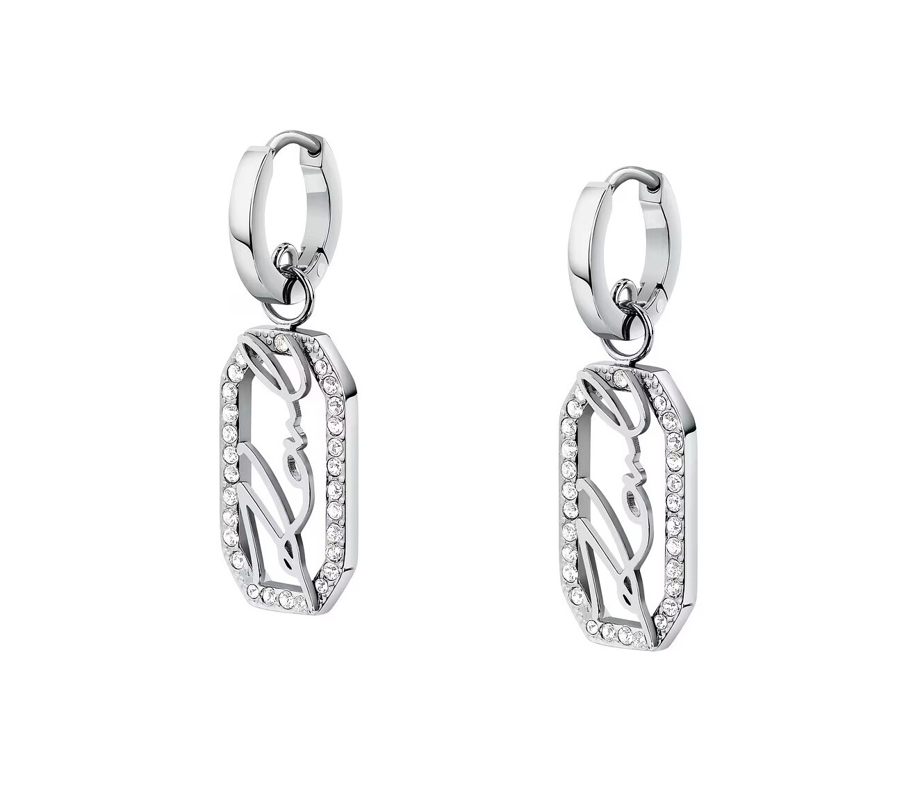 Karl Lagerfeld Fashion visiace náušnice z ocele Crystals KLAYC46