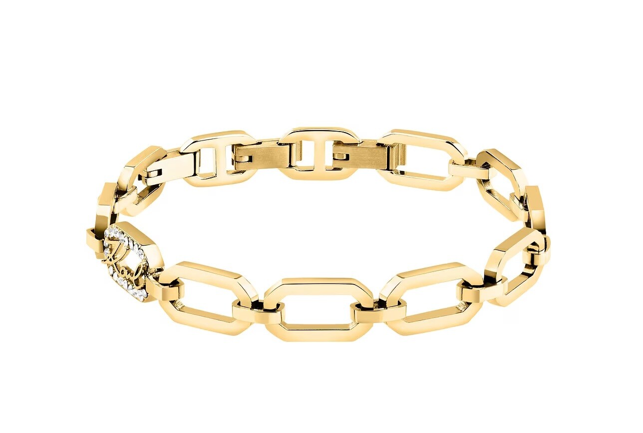 Karl Lagerfeld Štýlový pozlátený náramok pre ženy Crystals KLAYC30