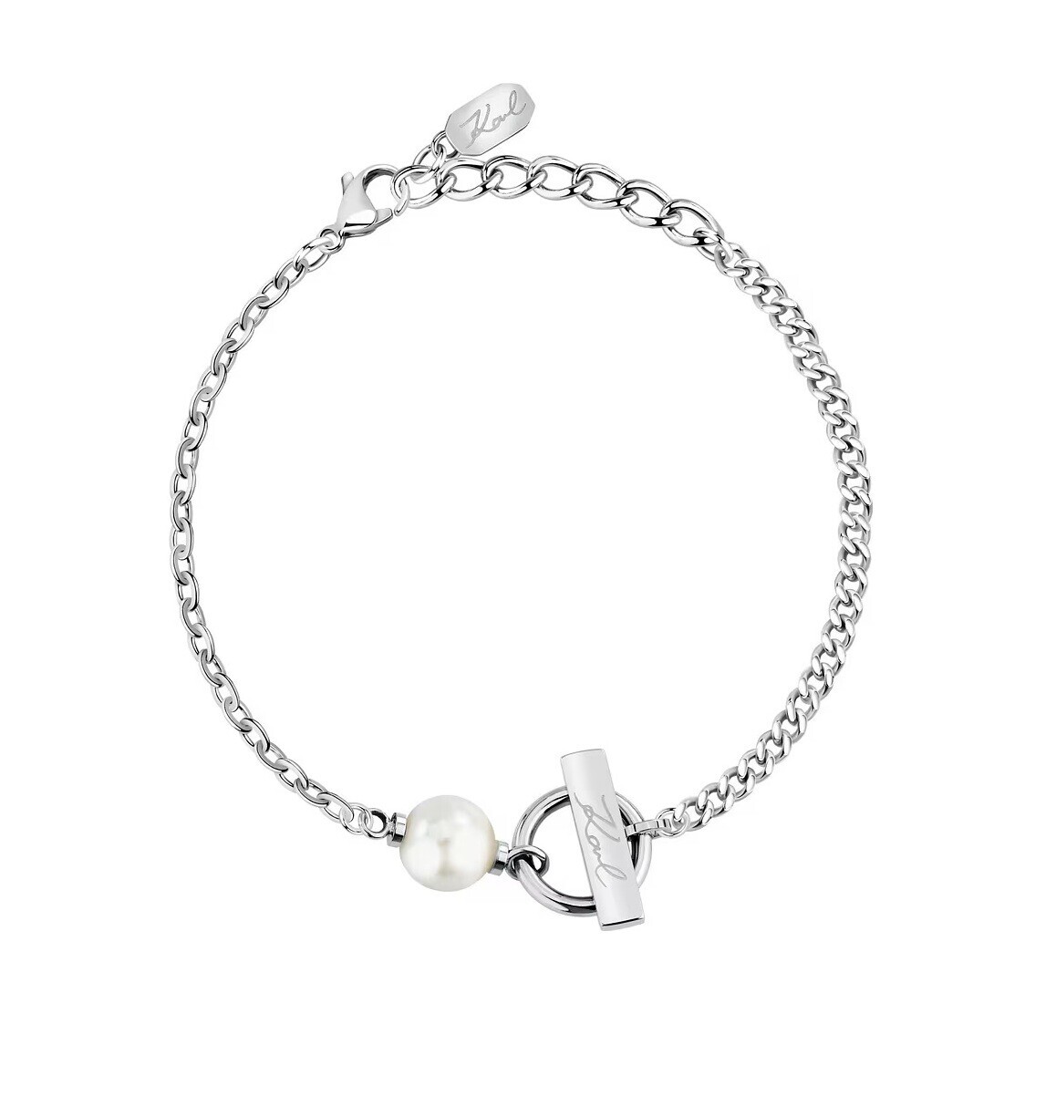 Karl Lagerfeld Oceľový náramok pre ženy Pearl KLAYR07
