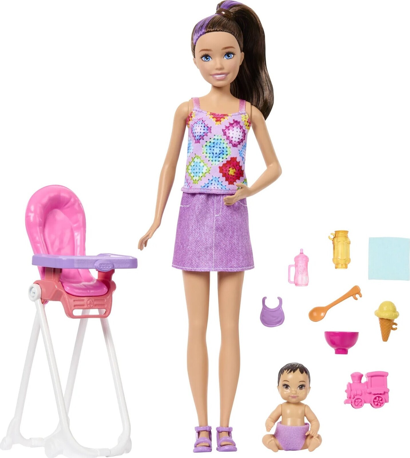 Barbie Skipper Babysitter Opatrovateľka s jedálenskou stoličkou