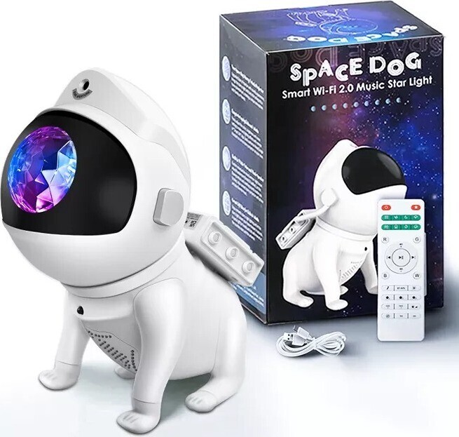 Bolong Projektor nočnej oblohy v podobe vesmírneho psa – Bluetooth