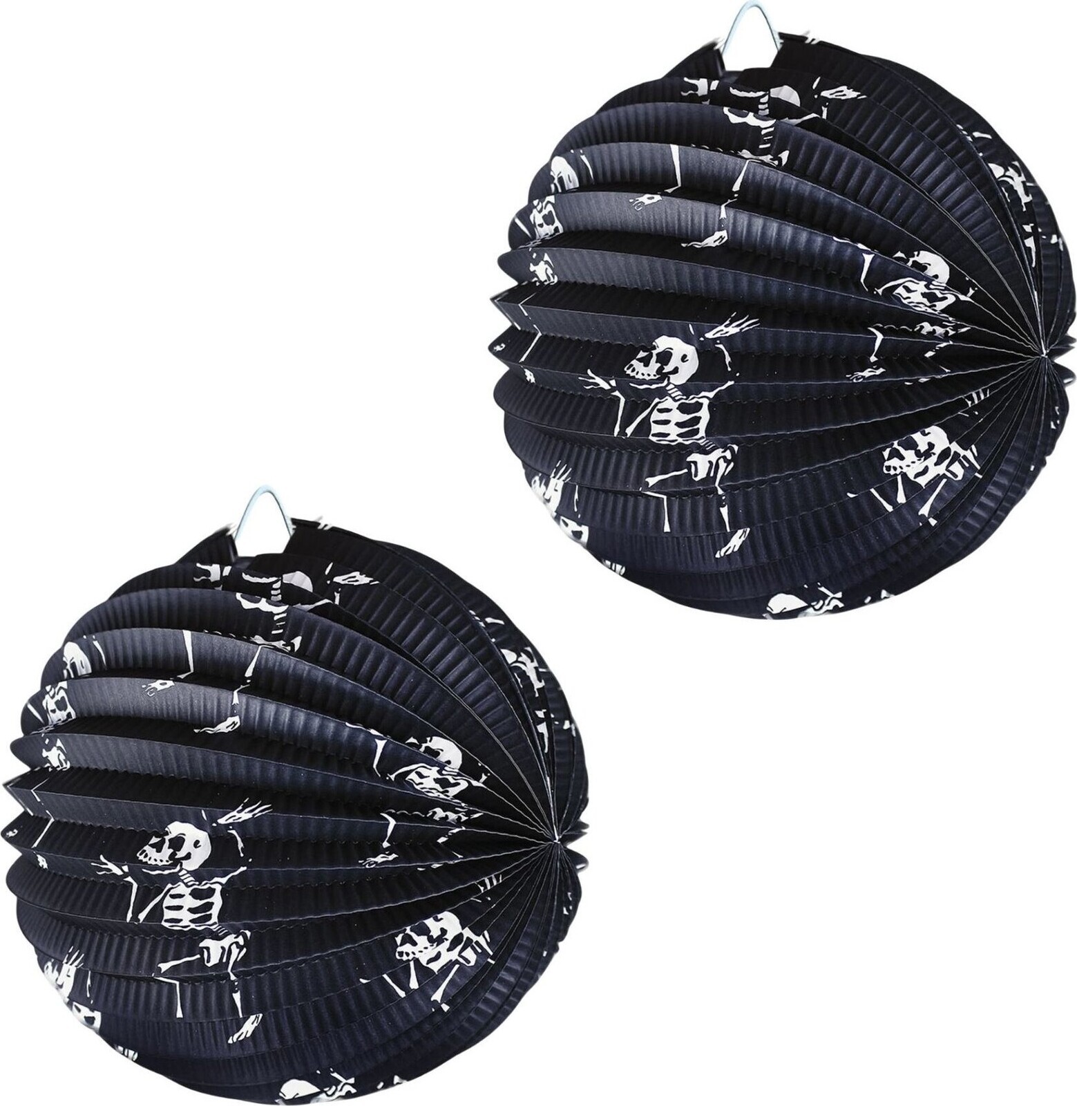 RAPPA Lampión Halloween okrúhly, kostlivci, 25 cm, 2 ks