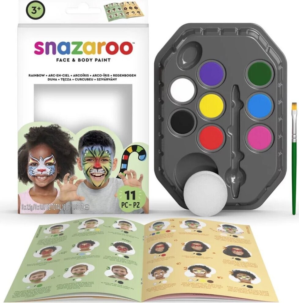 SNAZAROO Súprava na maľovanie na tvár Rainbow 11 dielov