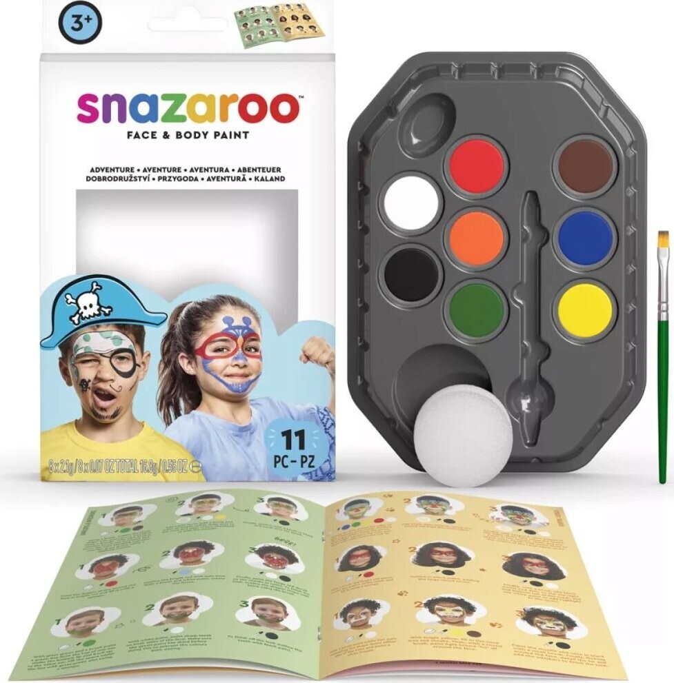SNAZAROO Súprava na maľovanie na tvár Adventure 11 dielov