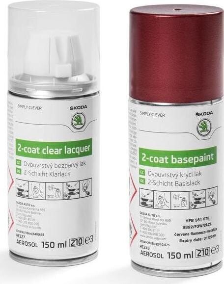 Škoda lakový sprej červená flamenco metalíza