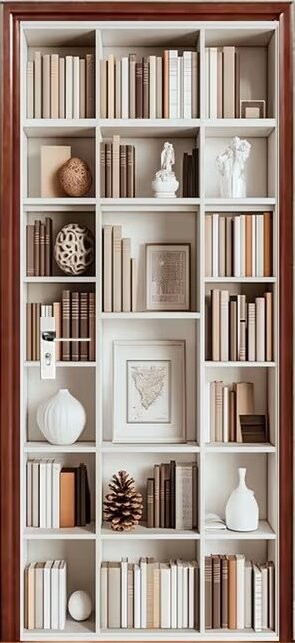 Predator Q1 Samolepiaca tapeta 2D na dvere, knižnica