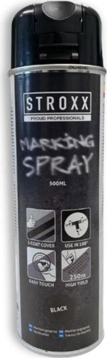 STROXX Značkovací sprej 500 ml rýchloschnúci čierny