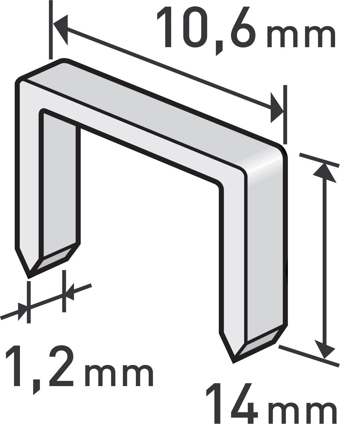 EXTOL PREMIUM spony, balenie 1000 ks, 14 mm, 10,6 × 0,52 × 1,2 mm, 8852205