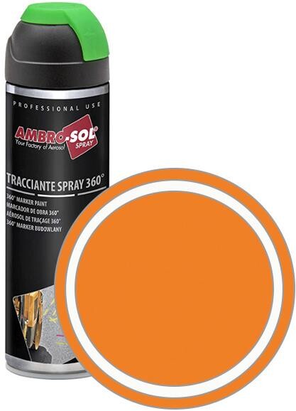 AMBRO-SOL Značkovacia farba v spreji 360° MARKER PAINT 500 ml, oranžová