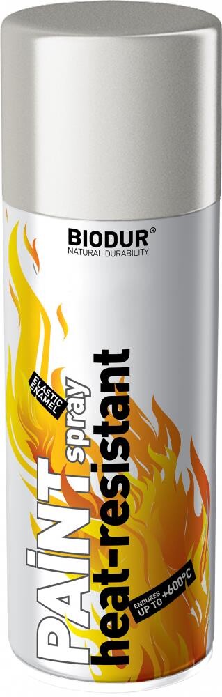 Biodur Farba na vysoké teploty v spreji strieborná 400 ml 600 °C