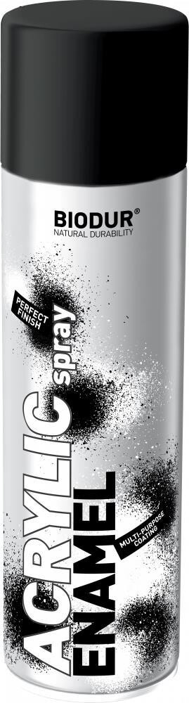 Biodur Akrylový čierny lesklý lak v spreji 500 ml/9005A