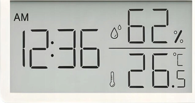 Verk 09232 Digitální teploměr s vlhkoměrem, LCD displej, 10,5 × 6 cm, bílý