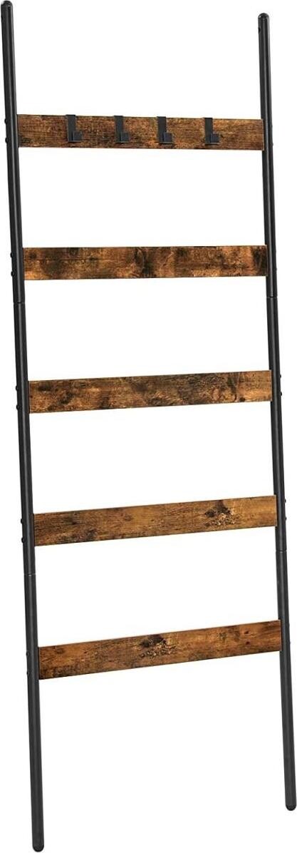 Houseland Rebríkový stojan Vasagle MEUBEL hnedočierny