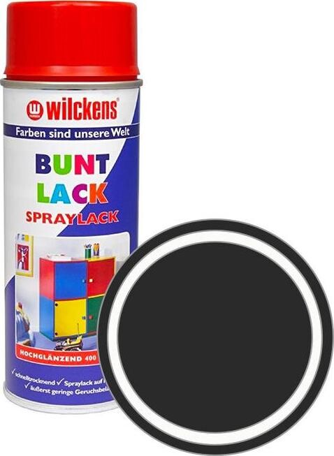 Wilckens Syntetická vrchná farba v spreji vysoký lesk 400 ml čierna, WI.16090500140