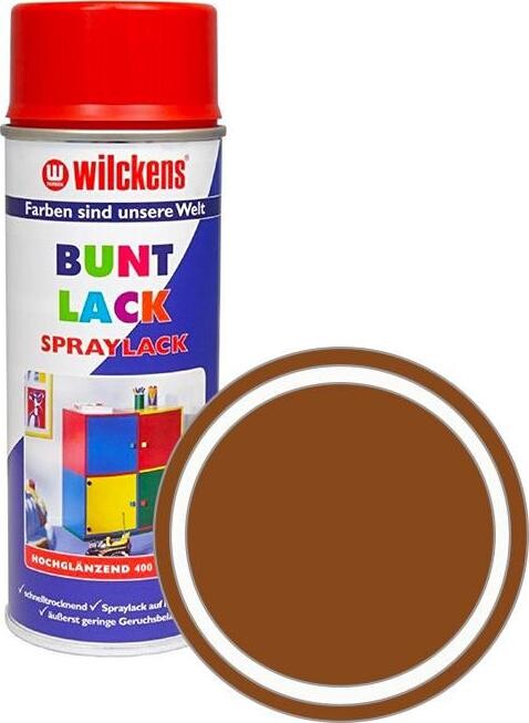 Wilckens Syntetická vrchná farba v spreji vysoký lesk 400 ml hnedá, WI.16080300140