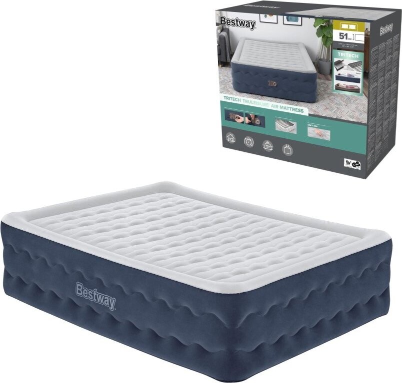 Bestway Tritech Truleisure nafukovací matrac Queen so vstavanou AC pumpou 2,03 m × 1,52 m × 51 cm