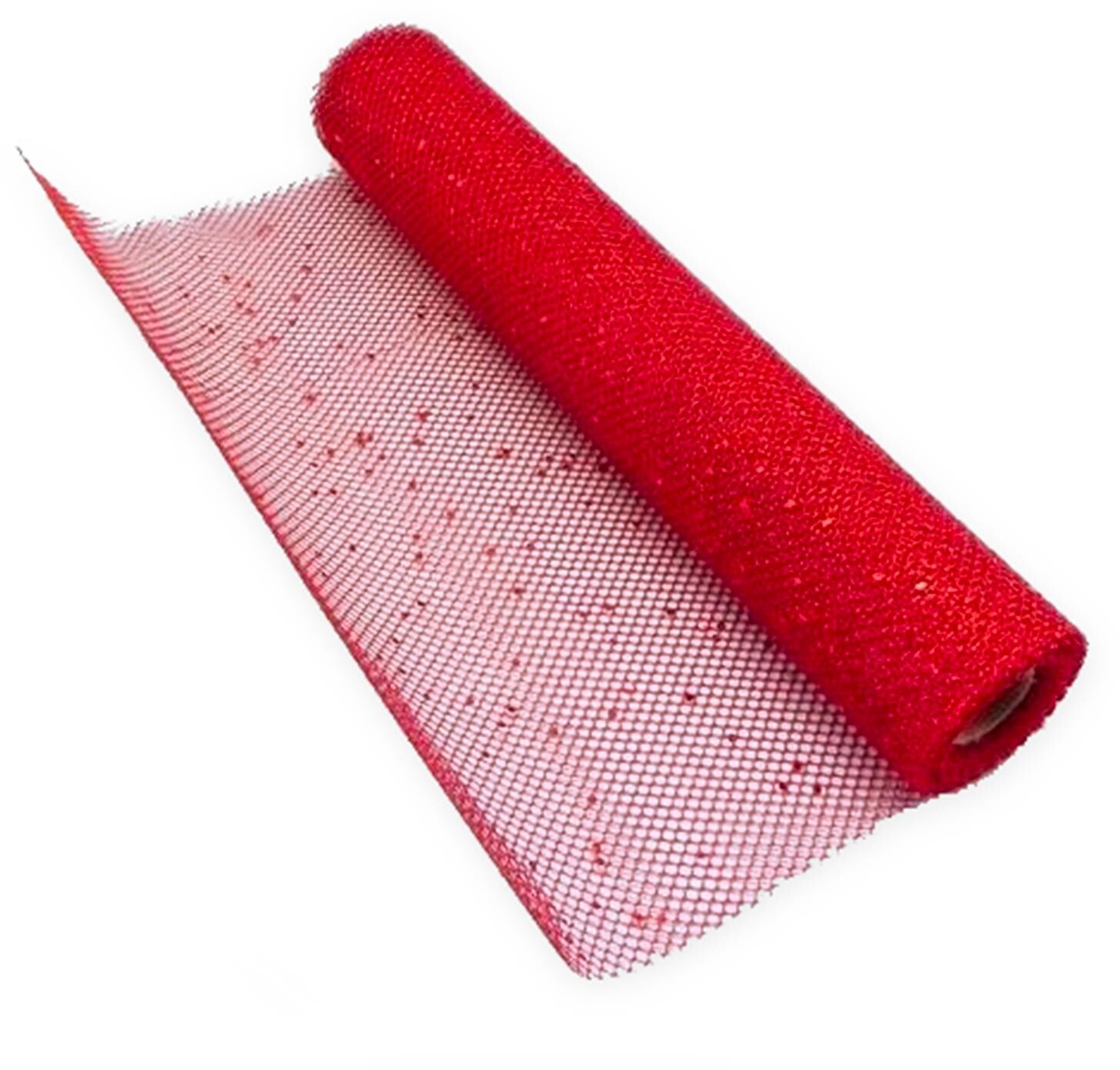 LAALU Vianočná dekorácia – rolka sieťoviny s trblietkami, červená, 36 cm × 500 cm