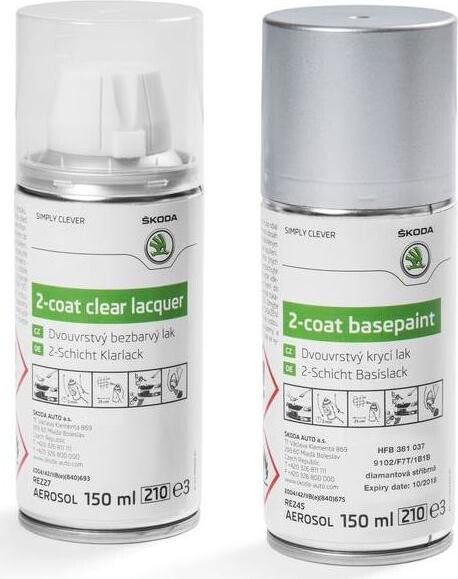 Škoda lakový sprej, strieborná diamant metalíza