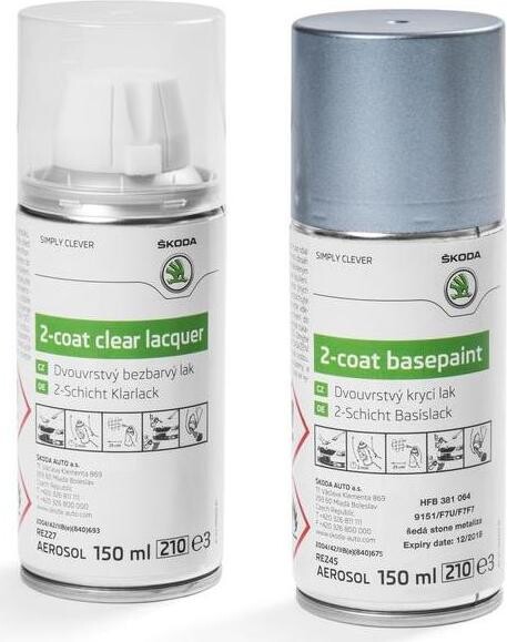 Škoda lakový sprej, sivá stone metalíza