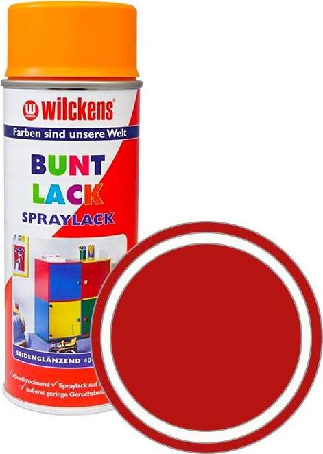 Wilckens Syntetická vrchná farba v spreji pololesk 400 ml červená, WI.16130100140