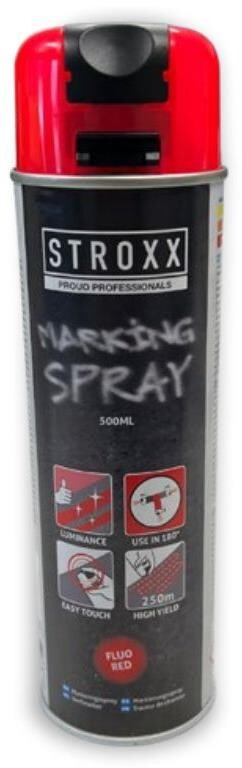 STROXX Značkovací sprej 500 ml rýchloschnúci fluorescenčný červený