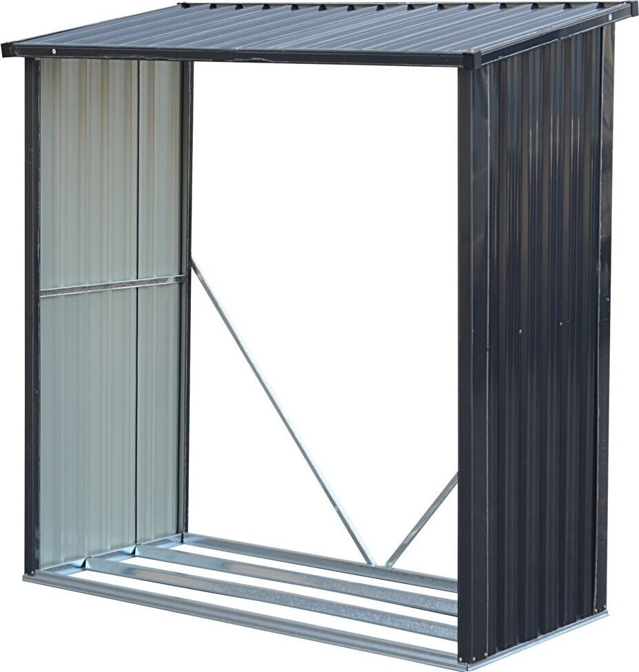 TEPRO Wood Store Large Přístřešek na dřevo 164 × 83 × 157 cm, plechový, antracit