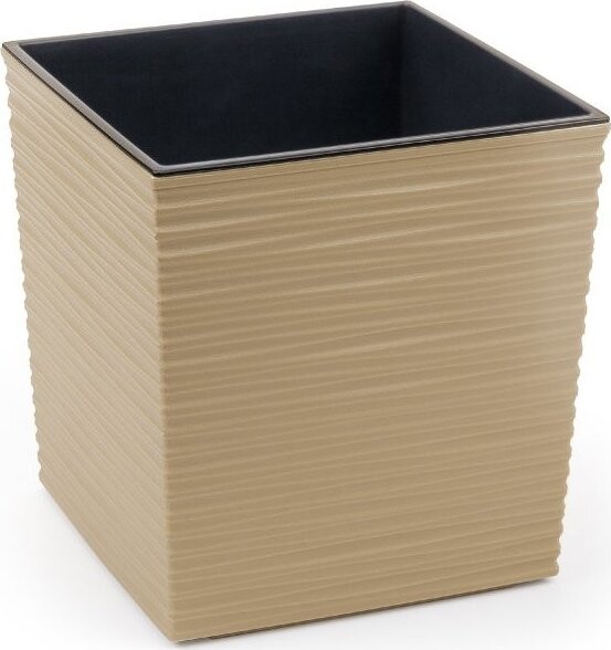 LAMELA Kvetináč JUKA DLUTO – vrúbky, 400 × 400 mm, capuccino