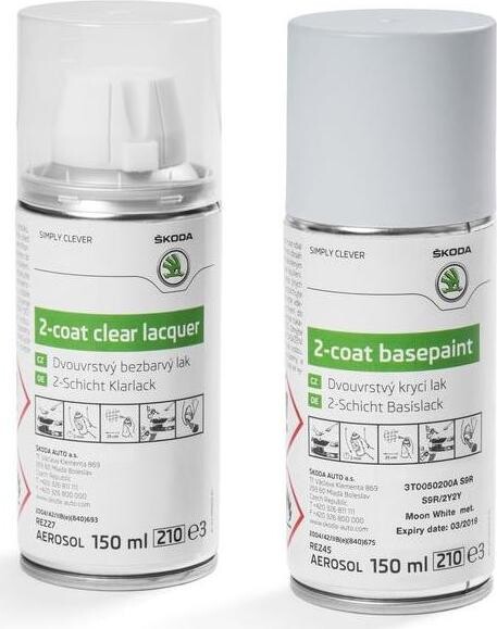 Škoda lakový sprej, biela moon metalíza