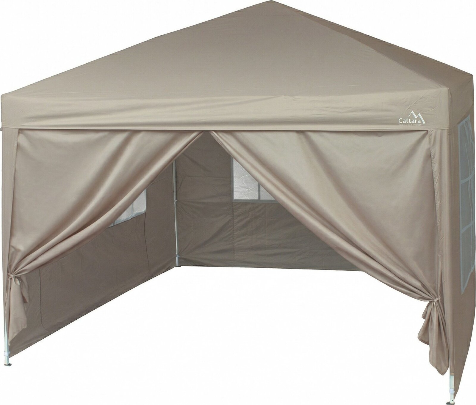 CATTARA Párty stan nožnicový 3 × 3 m s bočnicami Palace béžový Waterproof
