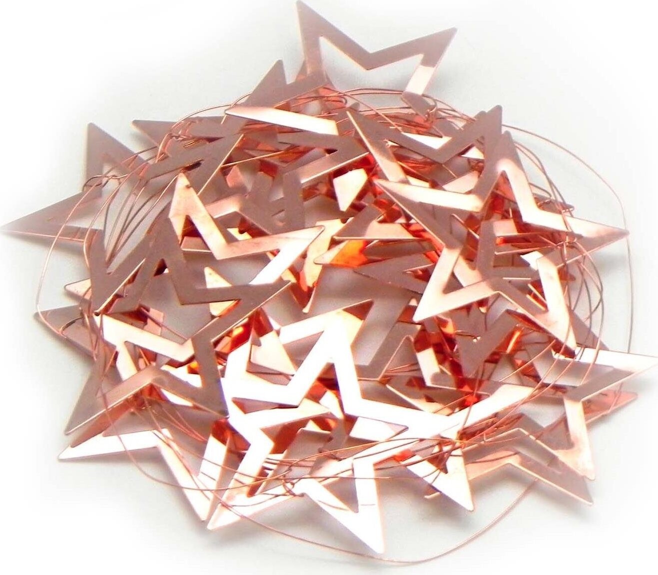 LAALU Vianočné ozdoby – reťaz medená s hviezdičkami, 2 m