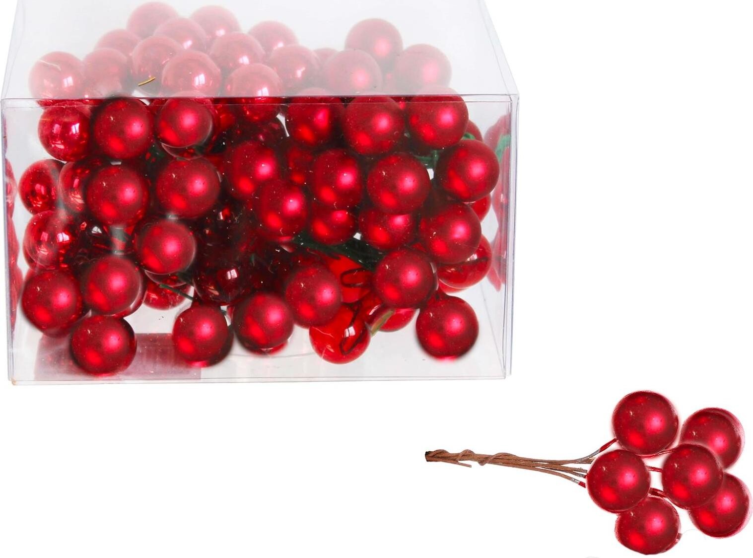 LAALU Vianočná dekorácia – ozdoby okrúhle, červené, 4 cm, 120 ks