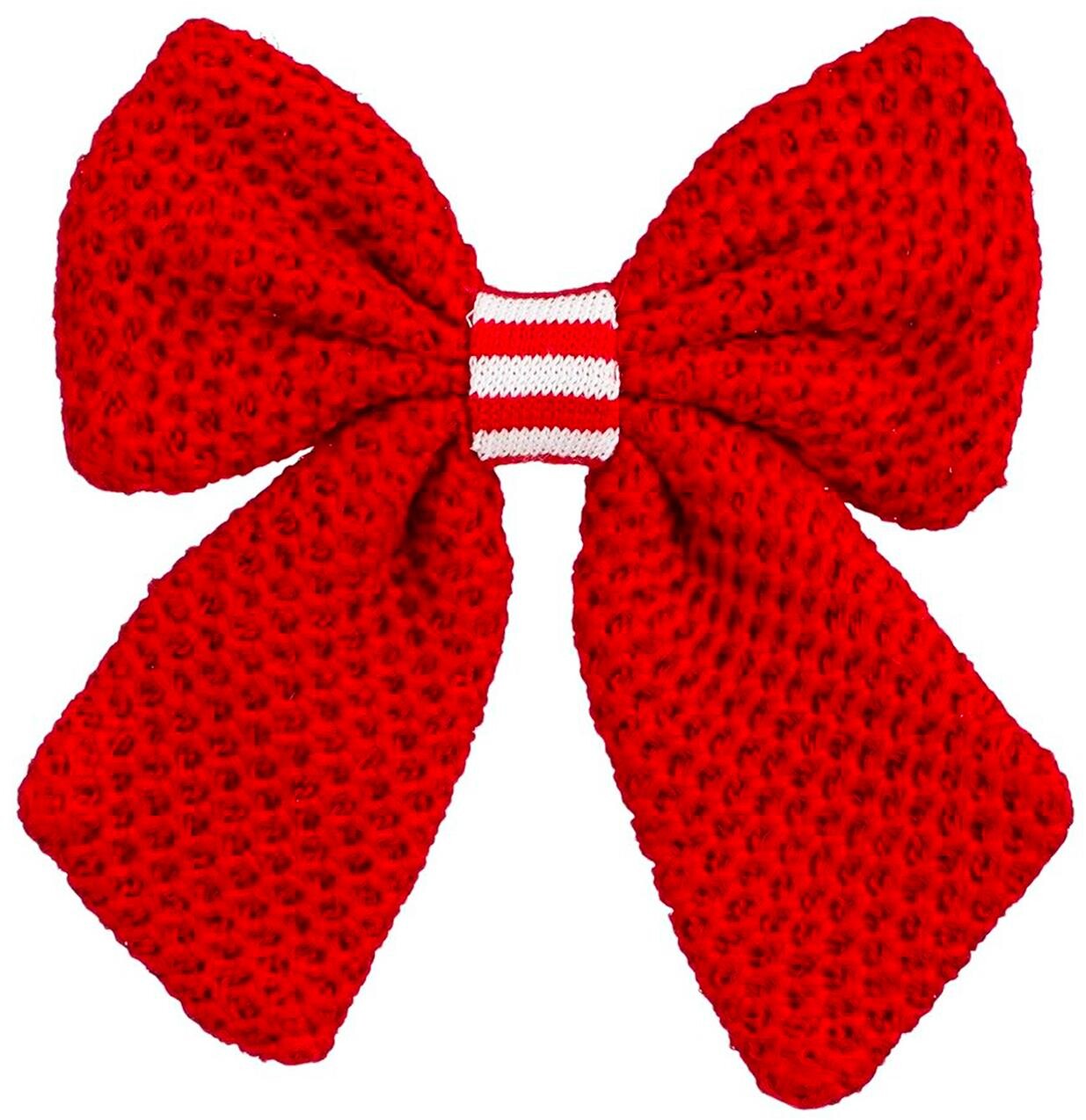 LAALU Mašľa na darček červená s červeno-bielym stredom, 20 cm