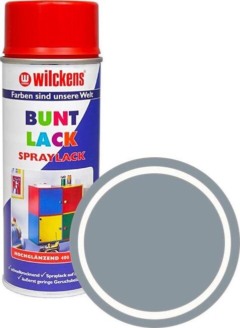 Wilckens Syntetická vrchná farba v spreji vysoký lesk 400 ml sivá, WI.16071100140