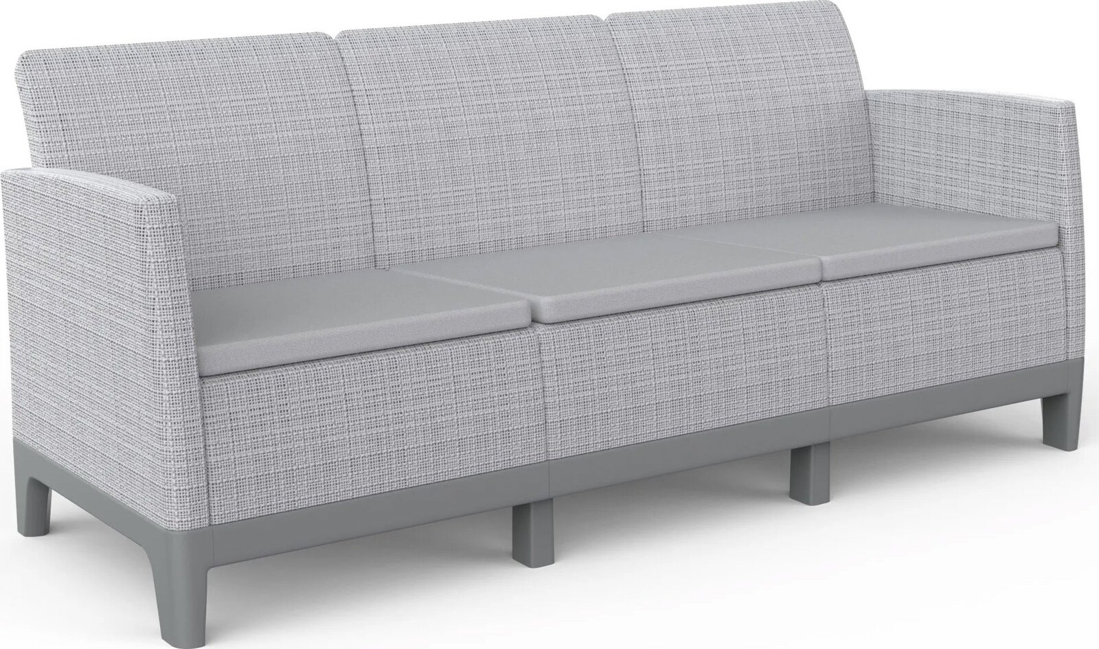 Keter Scandi Forma 3 Seaters Sofa, Ash grey/Storm Grey