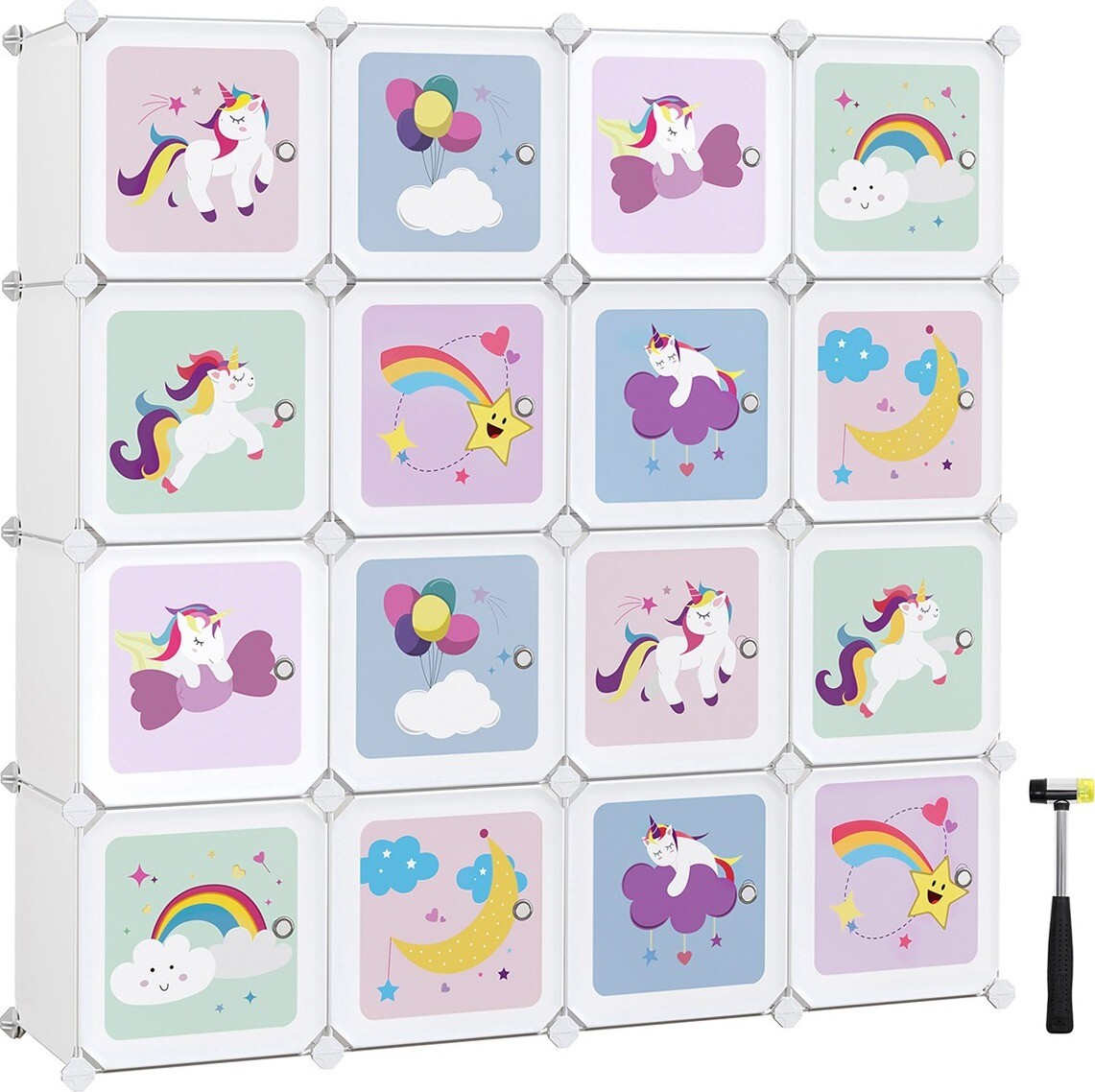 Houseland Detská modulárna skriňa Jefra, jednorožce