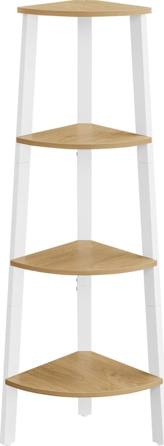 Songmics Vasagle Djerha Rohový regál dub prírodný/biely