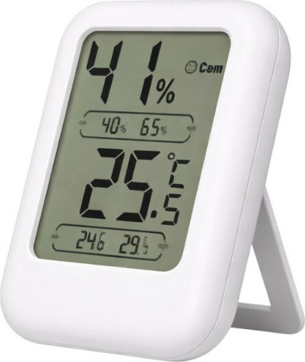 Verk 09234 Digitální teploměr s vlhkoměrem HTC-5, LED displej, 6 × 8 cm, bílý