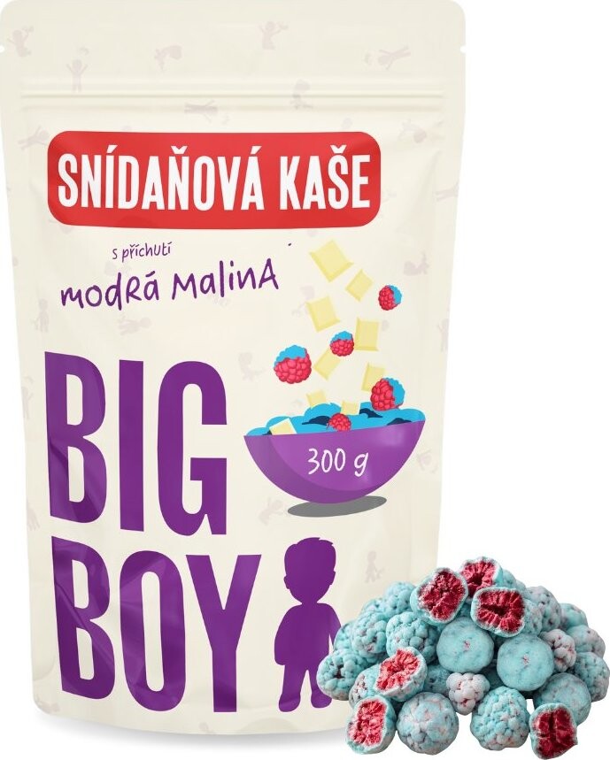 BIG BOY Kaša s príchuťou modrá malina so spirulinou 300 g