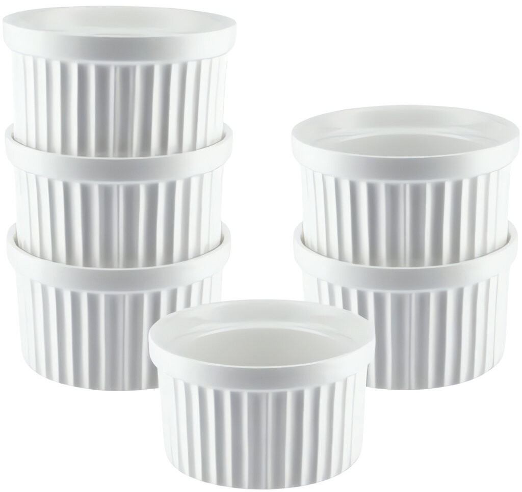 Ruhhy 25705 Zapekacia keramická miska 6 ks, biela