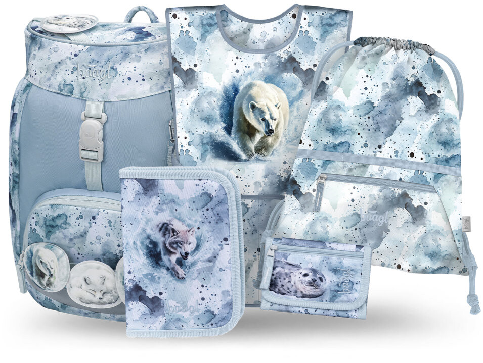 BAAGL SET 5 Airy Polar: batoh, peračník, vrecko, zástera, peňaženka GRS