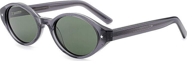 VeyRey acetátové sluneční brýle polarizační Aest, průhledná-šedá obruba, zelená skla
