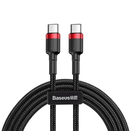 Baseus Cafule Flash Charging Datový Kabel USB-C - USB-C 60W 1m Red/Black (Pošk. Balení)