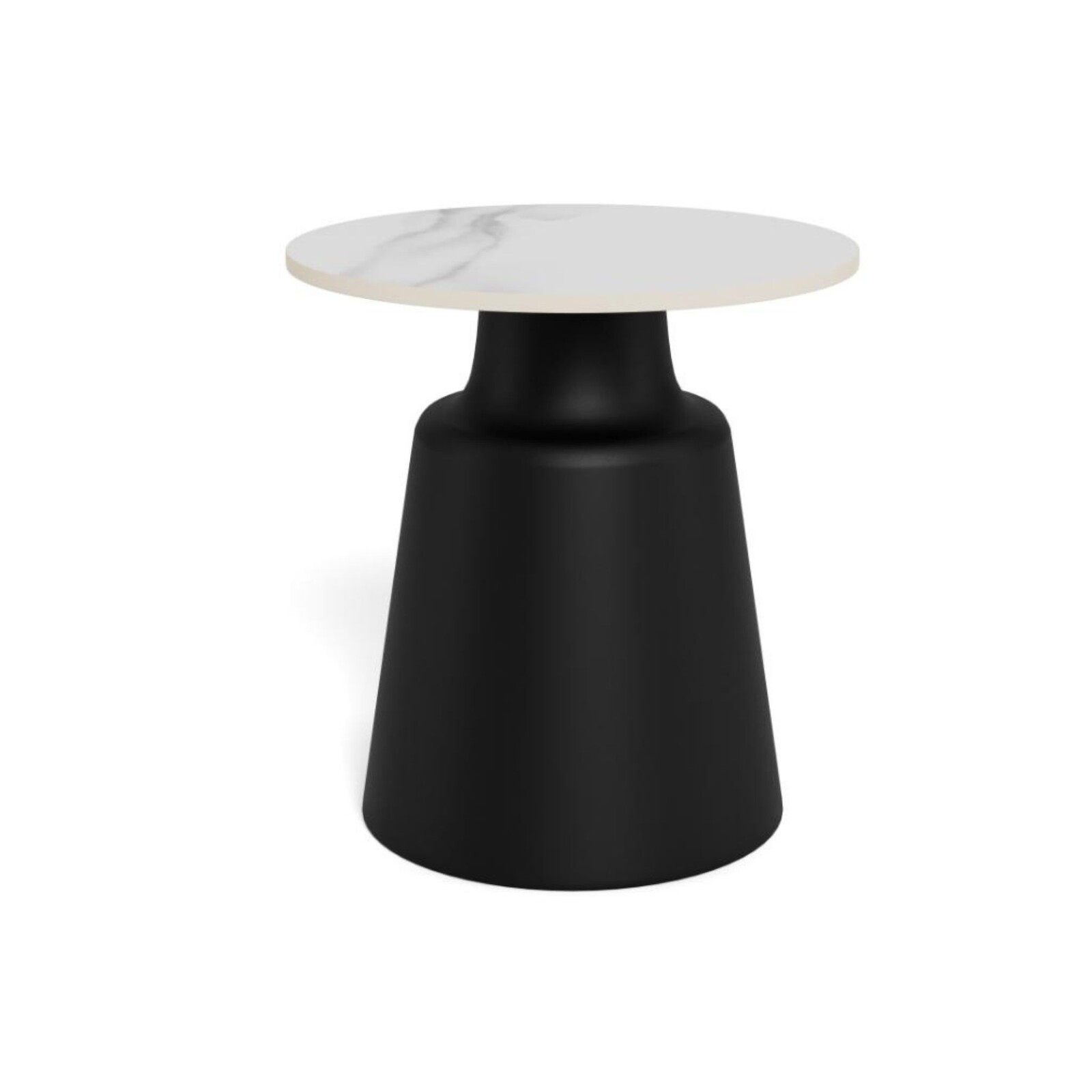 Konferenční stolek Santorini 45 cm černý/mramorově bílý